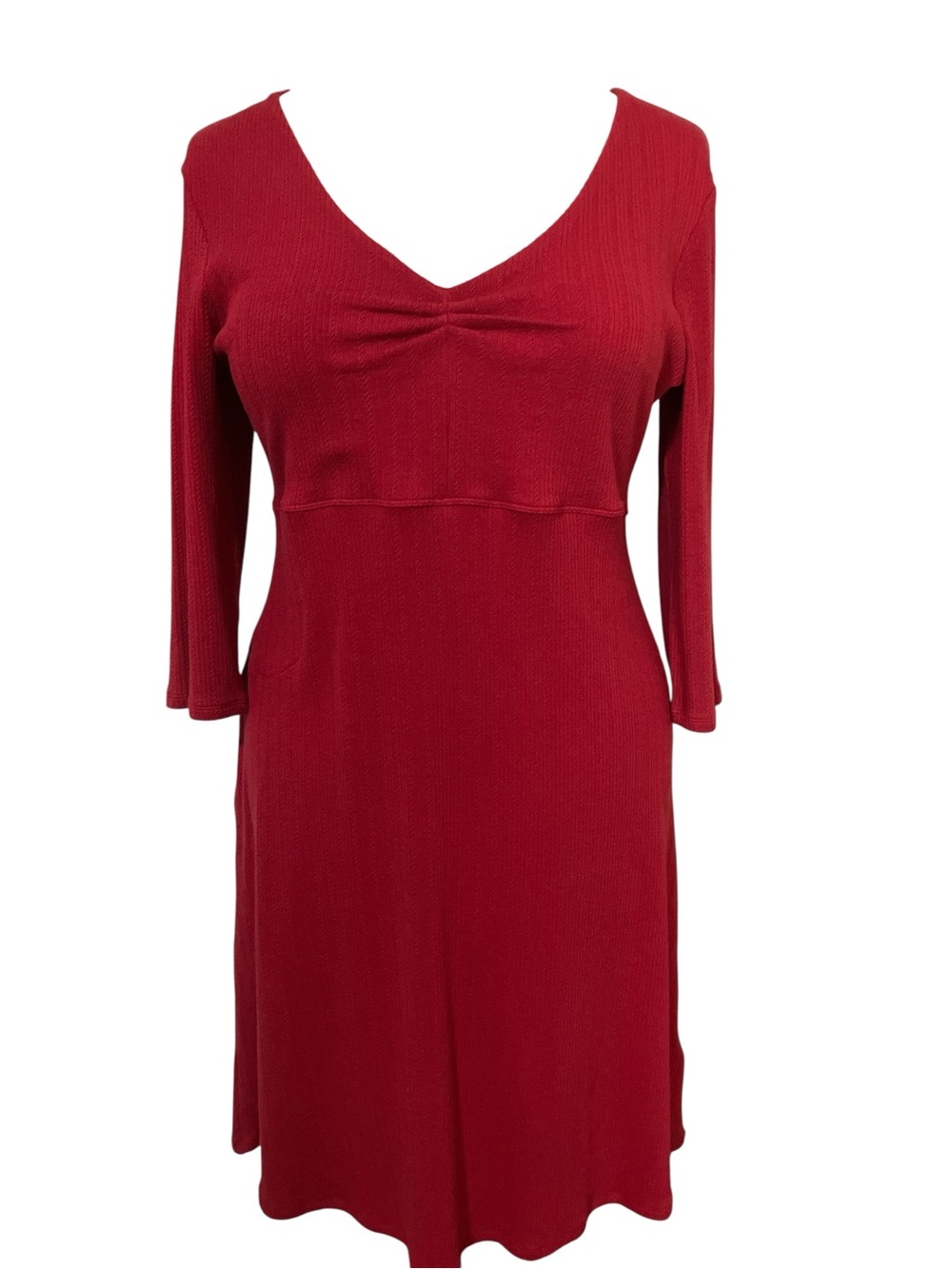 Toad&Co Rosalinda Dress Size L Red Knit Classic Minimalist Date Summer Vacation